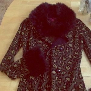 RARE OBO Betsey Johnson long fur coat